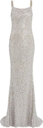 Jenny Packham Maxi-jurk met open achterkant en pailletten - Grijs