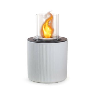 Dmora Chimenea De Bioetanol Dsernicol, Chimenea Ecol&oacute;gica, Hogar Sin Humo, Calefactor De Etanol, Made In Italy, 36x36 H56 Cm, Blanco - Dmora