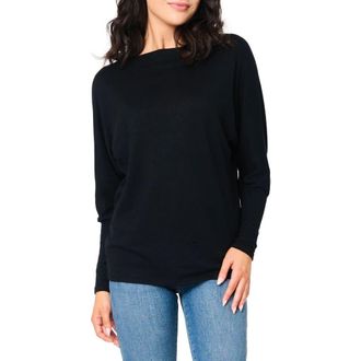 Gibsonlook Slouchy Luxe Boatneck Top in Black at Nordstrom Rack, Size Xx-Small
