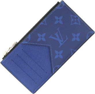 Louis Vuitton Cobalt Monogram Coated Canvas Taigarama Leather Coin Purse/Coin Case (Pre-Owned)