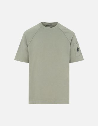C.P. Company Mens HEAVY COTTON LENS T SHIRT - Grey - Size: 42