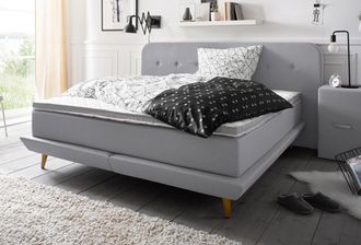 ANDAS Boxspringbett »Premium« Steppung mit Knopfheftung, inkl. Topper