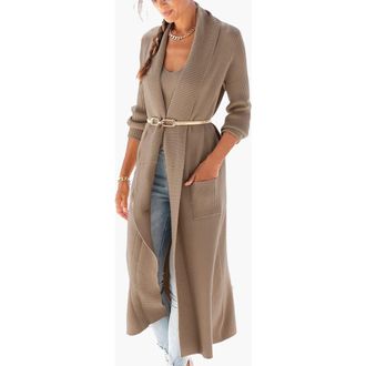 Lascana Womens Long Knit Cardigan in Camel at Nordstrom, Size 6