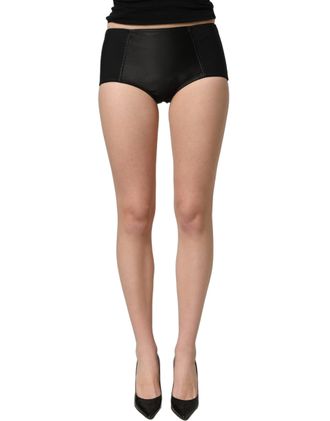 Dolce & Gabbana Womens Black Low Waist Satin Culotte Hotpants Shorts Nylon Elastane