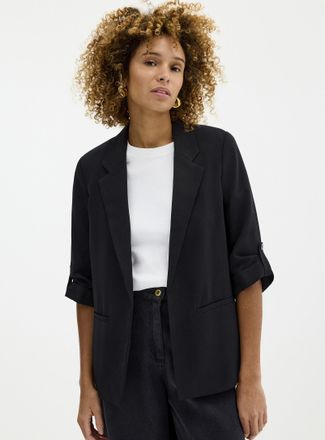 Contemporaine Womens Lightweight crepe open casual blazer
