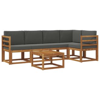 vidaXL Conjunto De Sof&aacute;s De Exterior 6 Pcs Natural Y Antracita Vidaxl