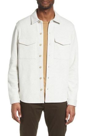 Vince Cotton Blend Shirt Jacket in H White/lt H Grey at Nordstrom, Size Xx-Large