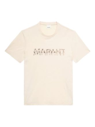 Isabel Marant Honore logo T-shirt - men - Cotton - S - Neutrals