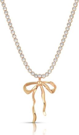 Ettika Bow Organica Pendant Tennis Necklace in Gold at Nordstrom