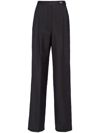 Prada kid-mohair tailored trousers - Black
