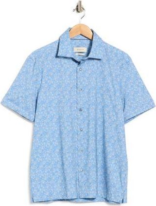 Bugatchi Short Sleeve Woven Shirt in Air Blue at Nordstrom Rack, Size Xxx-Large