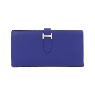 Herm&egrave;s Blue Blue Electric Epsom Leather Long Wallet (Bi-Fold) (Pre-Owned)