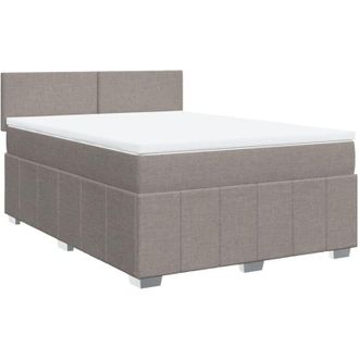 vidaXL Vidaxl - Cama Box Spring Con Colch&oacute;n Tela Gris Taupe 140x200 Cm