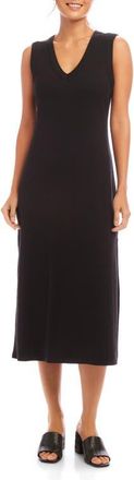 Karen Kane Sleeveless Rib Midi Dress in Black at Nordstrom, Size X-Small