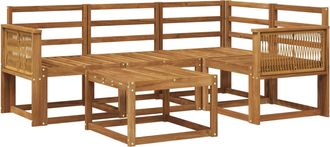 vidaXL Conjunto De Sof&aacute;s De Exterior 5 Uds. Natural Vidaxl