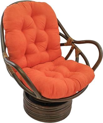 Blazing Needles 48-inch by 24-inch Solid Micro Suede Swivel Rocker Cushion
