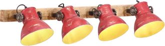 vidaXL L&aacute;mpara De Pared Rojo Desgastado 25 W E27 90x25 Cm Vidaxl
