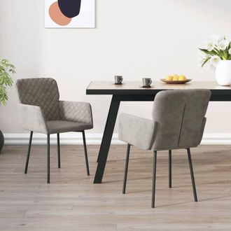 vidaXL Sillas De Comedor 2 Unidades Terciopelo Gris Claro Vidaxl