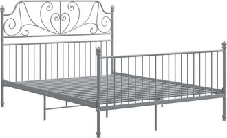 vidaXL Estructura De Cama Sin Colch&oacute;n Metal Gris 160x200 Cm Vidaxl