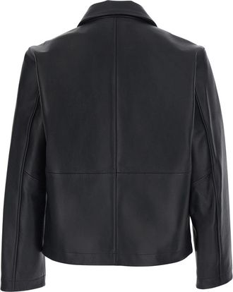 Sunflower Mens Short Leather Jacket Black Coat