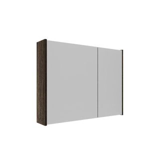 Saniclass Holz Pure Spiegelkast - 80x63x16cm - inclusief zijpanelen - Eiken charcoal