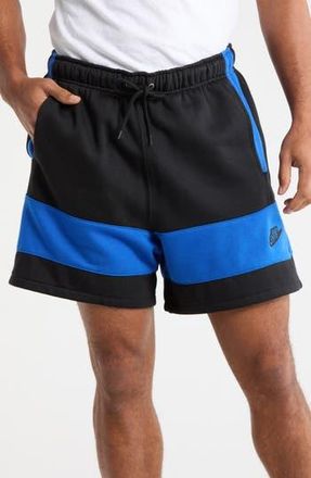 Nike Sportswear Club Fleece Shorts in Black/Game Royal at Nordstrom Rack, Size X-Large