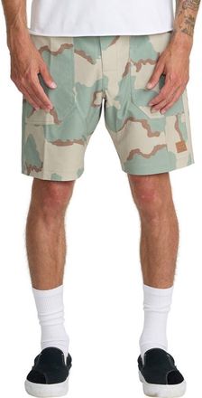 Rvca Brophy Hybrid Shorts in Khaki Camo at Nordstrom, Size 36