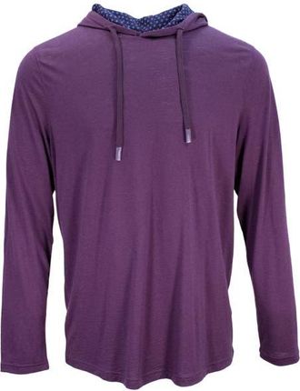 Lords of Harlech Hugo Extra Fine Merino Wool Lightweight Hoodie in Plum at Nordstrom, Size X-Large