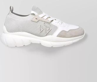 Stuart Weitzman chunky sole mesh sneakers with suede accents
