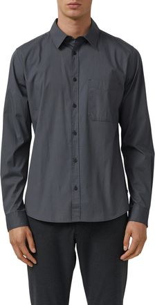 s.Oliver Langarmhemd S.OLIVER, Herren, Gr. XXL, N-Gr, dunkelgrau, Web, Obermaterial: 97% Baumwolle, 3% Elasthan, unifarben, slim fit normal, Manschette, Hemden