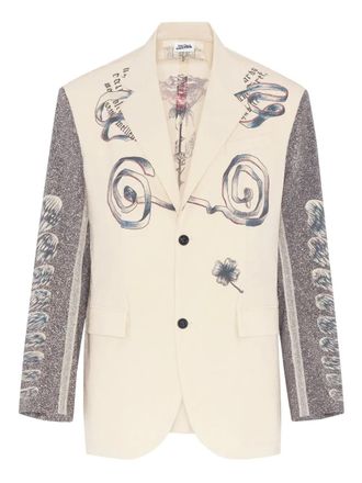 Jean Paul Gaultier Multi-Tattoo printd blazer - Neutrals