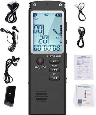 Trade Shop Trade Shop - Registratore Vocale Digitale Registrazione Audio Da 8gb Con Schermo Lcd Q-lc503