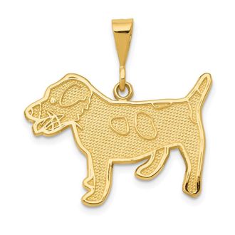 Diamond2Deal 14k Yellow Gold Jack Russell Terrier Dog Pendant