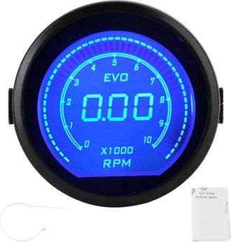 OEM Tac&oacute;metro Digital Lcd De 2 Pulgadas Con Indicador De Rpm, Retroiluminaci&oacute;n Azul Y Roja, Universal Para Coches De 12 V, Serie Evo