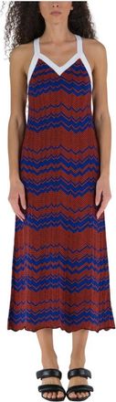 Wales Bonner Elegante Maxi Jurk - Dames - Casual kleedjes - Rood - XS - Katoen - Kleedjes