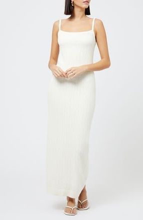 French Connection Cotton Blend Pointelle Sweater Maxi Dress in Cream at Nordstrom Rack, Size X-Large