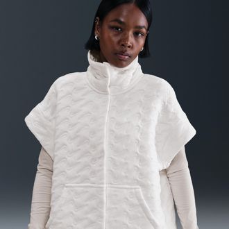 Nike Womens Nike Sportswear Phoenix Fleece Oversized Jacquard Vest in White | HV2785-133
