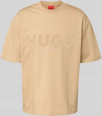 HUGO BOSS T-Shirt mit Label-Print Modell Dinkee in Beige, Größe XL