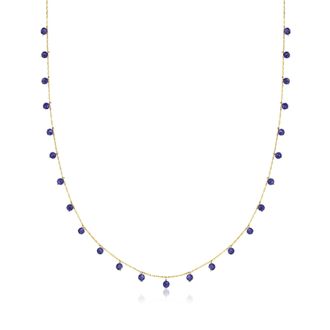 Canaria Canaria Sapphire Bead Necklace in 10kt Yellow Gold