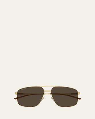 Gucci Mens GG1676SM Metal Aviator Sunglasses