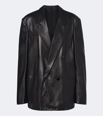 Gucci Chaqueta cruzada de piel