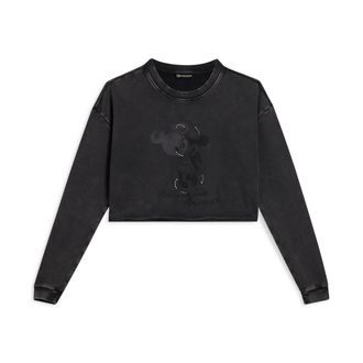 Freddy Felpa cropped da donna con grafica Disney e taglio a vivo