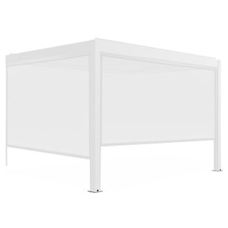 Oviala P&eacute;rgola bioclim&aacute;tica adosada con iluminaci&oacute;n motorizada 3x4m y 2 toldo
