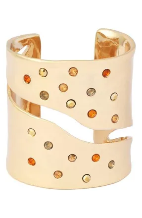 Kurt Geiger Multi Stone Statement Cuff Bracelet in Gold/Multi at Nordstrom