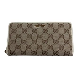Gucci Pre-owned Wallets, female, Beige, Size: ONE SIZE Pre-owned Long wallet (bi-fold)