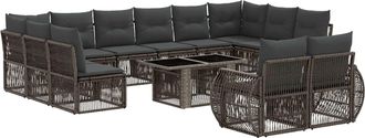 vidaXL Conjunto De Sof&aacute;s De Jard&iacute;n 13 Uds. Gris Y Gris Oscuro Vidaxl