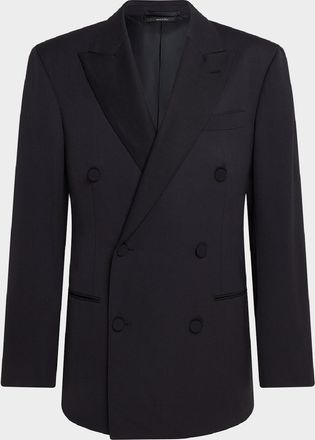 Dunhill Men & apos;s Double-Breasted Peak Lapel Dinner Jacket