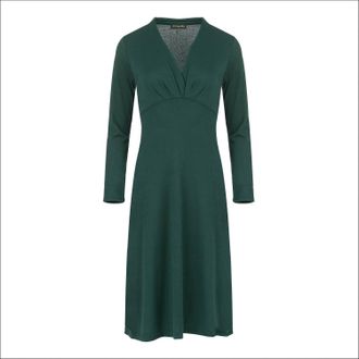 Móveis Conquista Knie lang Empire Line Knit Style Dress Green