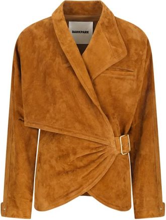 Darkpark Cindy Suede Contour Jas - Dames - Leren en Su&egrave;de Jassen - Bruin - S - Leer - Jassen