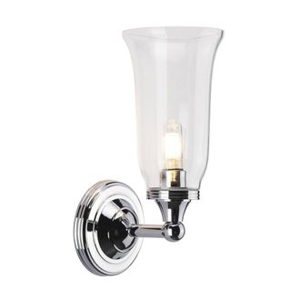 Netlighting Austen 1 Light Bathroom Wall Light Polished Chrome IP44 G9 in Grey